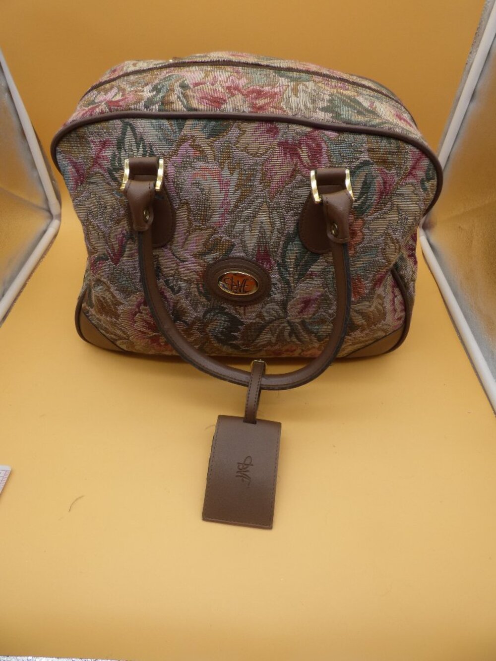 Vintage Diane von Furstenberg DVF Tapestry Weekend Bag, 90s Carry On Duffle